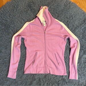 Banana Republic Pink Cream Silk Angora Zip-Up Sweater Size S Y2K